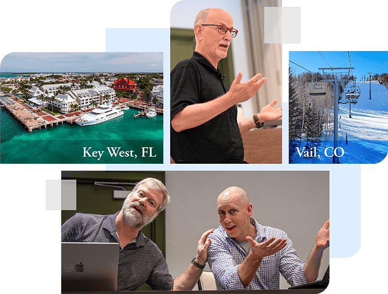 Course faculty presenting, and the Key West and Vail course destinations