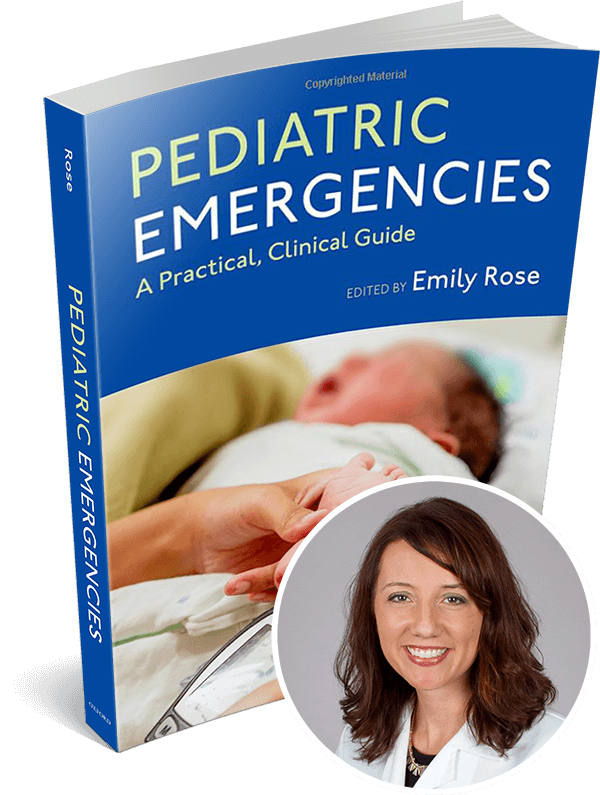 book cover for pediatric emergencies and editor emily rose